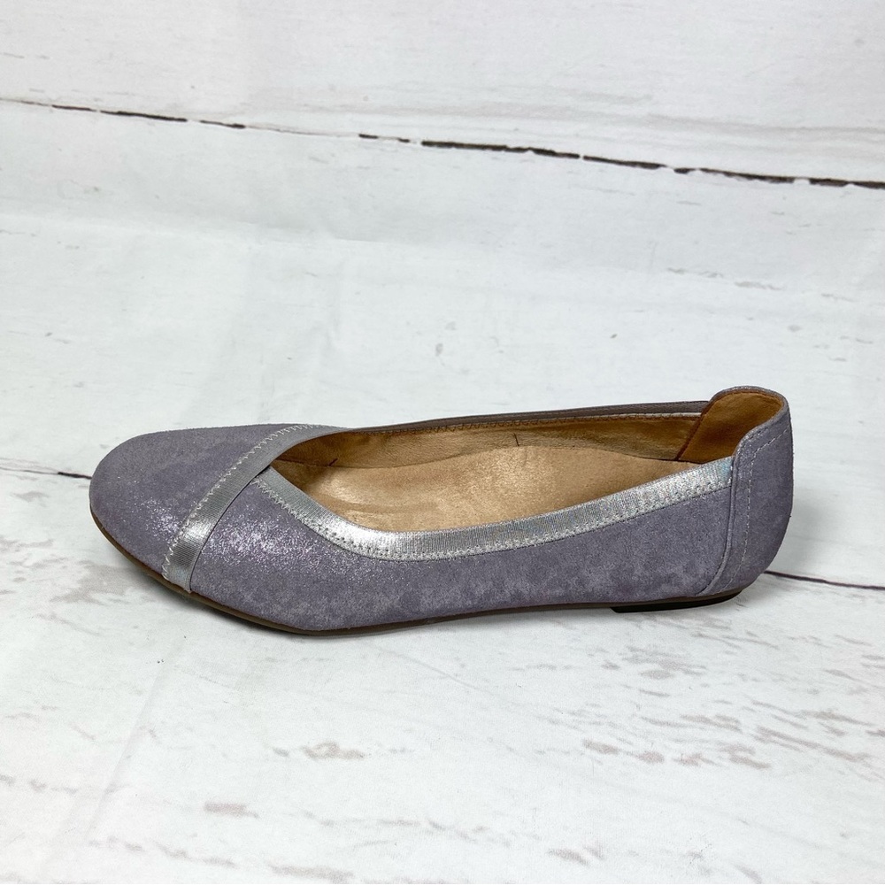 Vionic Caroll Shoes Women’s 7 Purple Metallic Ballet Flats .